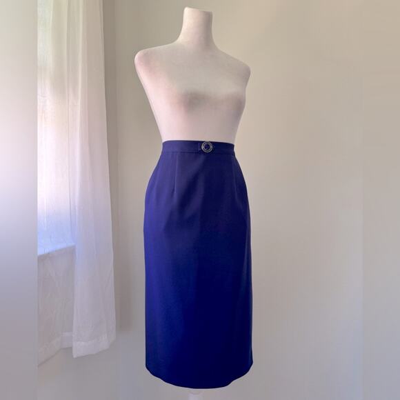 Vintage ‘90s Dark Purple Pencil Midi Skirt - Picture 2 of 10